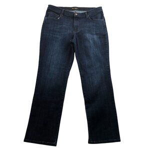 Lee Womens Jeans Size 16 Medium Relaxed Fit Straight Leg Mid Rise Blue Denim